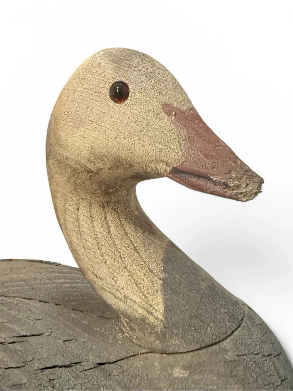 Vintage Robert Capriola Signed Wood Goose Decoy Hand Carved Folk Art